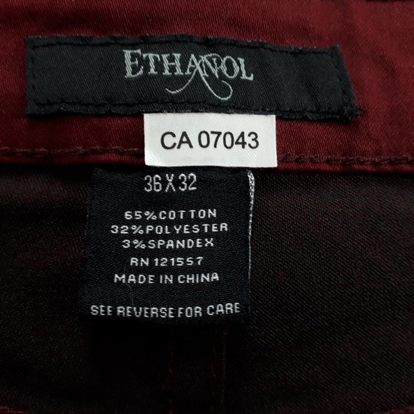Ethanol Wine Red Slim Stretch Jeans - Picture 14 of 16